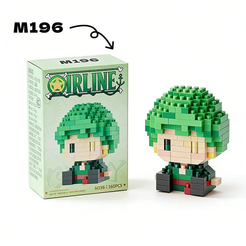 Anime bloco de construção chopper buggy montagem micro bloco de construção zoro robin personagem modelo mini tijolos figura brinquedos para presente