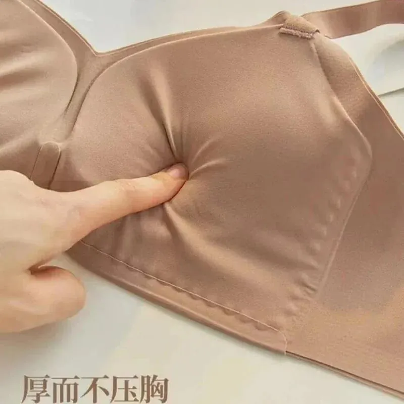 Copo fixo de pão cozido no vapor engrossado integrado expansão externa roupa interior feminina peito plano pequeno peito reunido sutiã grande