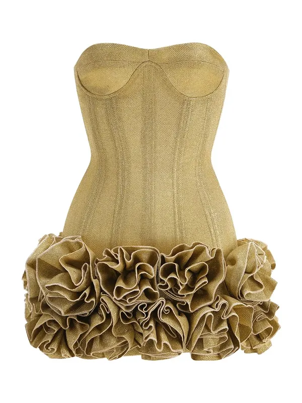 Vc vestido de natal sem alças sem costas vermelho estruturado floral embelezado mini comprimento bodycon celebridade festa vestido de cocktail