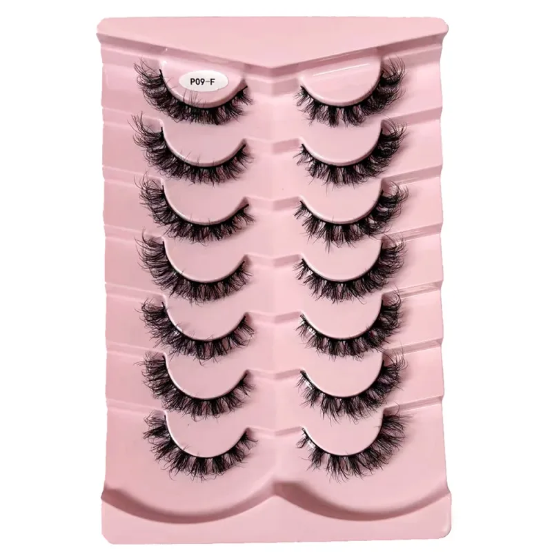 7 Pairs False Eyelashes Wispy Lashes Natural Look Fake Eyelashes Faux Mink Fluffy Strip False Lashes Pack