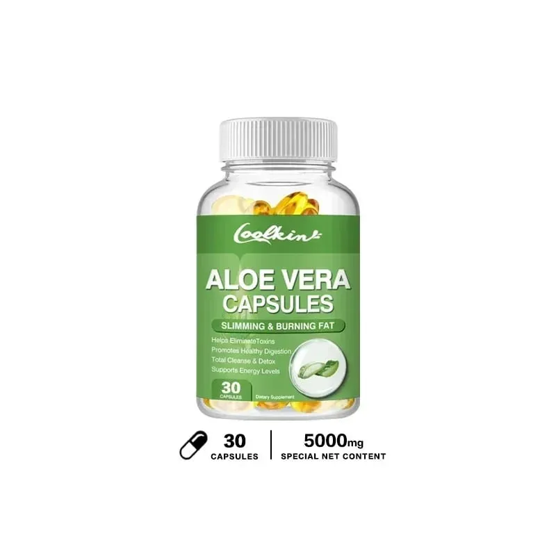Cápsulas de Extrato de Aloe Vera - Aliviar a Constipação Intestinal Promover a Digestão Desintoxicar Controle de Apetite Queimar Gordura Não-GMOSu