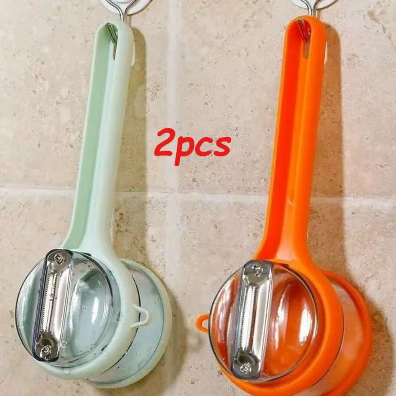 Descascador multifuncional de frutas e vegetais com armazenamento de casca, design suspenso sem respingos, fácil de limpar, removedor de olhos de batata, cozinha