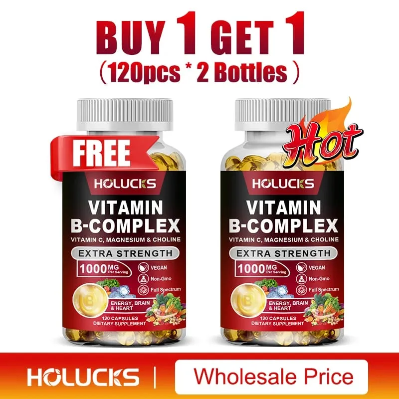 Suplemento de complexo de vitamina B, rico em B1 B2 B3 B5 B6 Biotina, força, suporte energético, cérebro e coração, promove o metabolismo