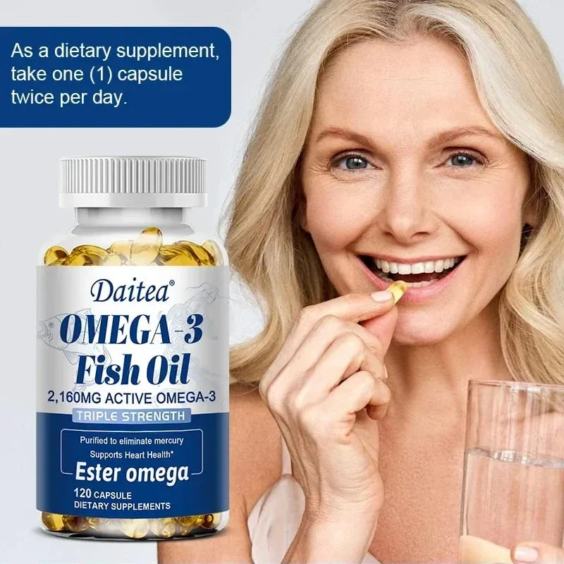 Omega 3 Fish Oil - EPA & DHA Highest Potency for Joint & Brain Support Heart Health Eyes
