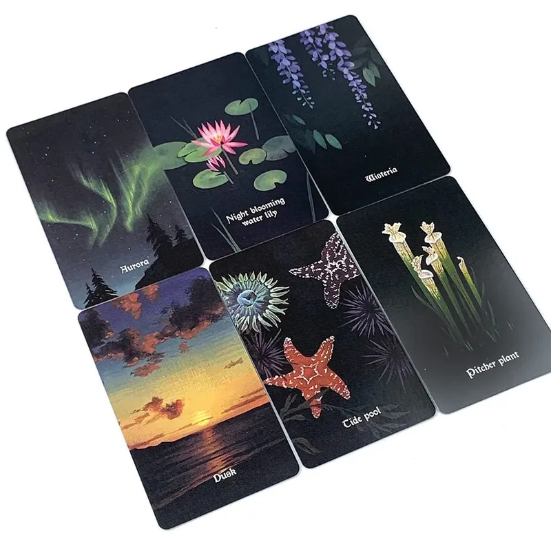 Novo nocturna oracle deck a 48 peças oracle cards arte mística durável e portátil perfeito para orientação espiritual e colecionadores