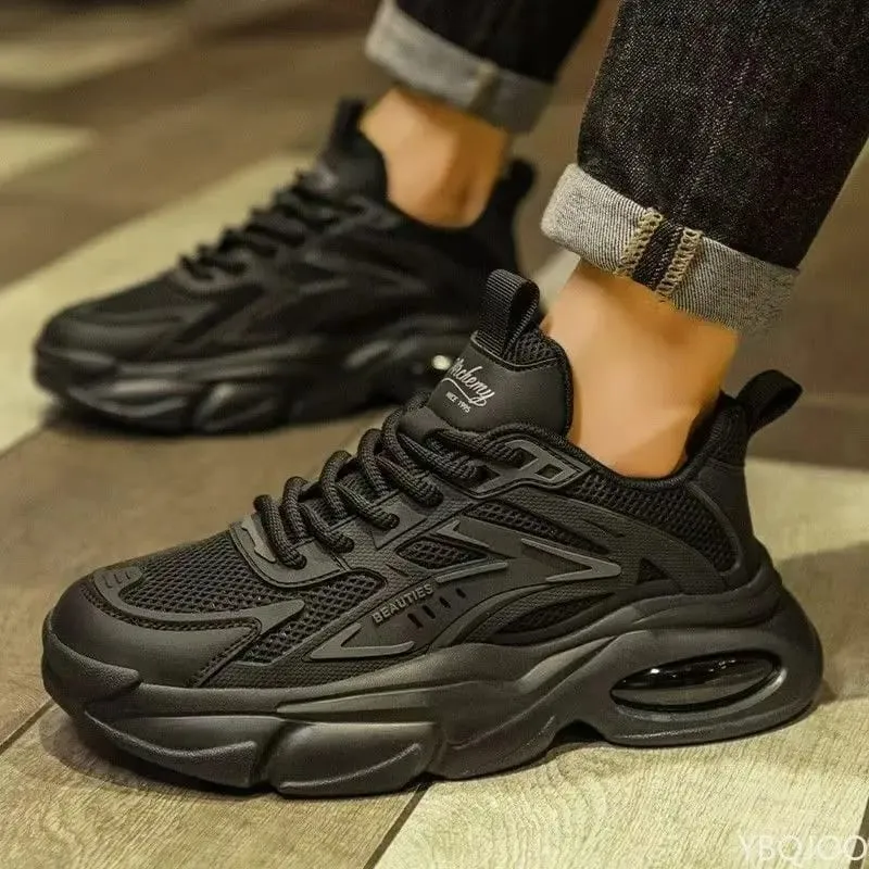 Moda versátil primavera outono novo explosivo sola grossa sapatos masculinos casuais confortáveis ​​sapatos esportivos aumentando a altura