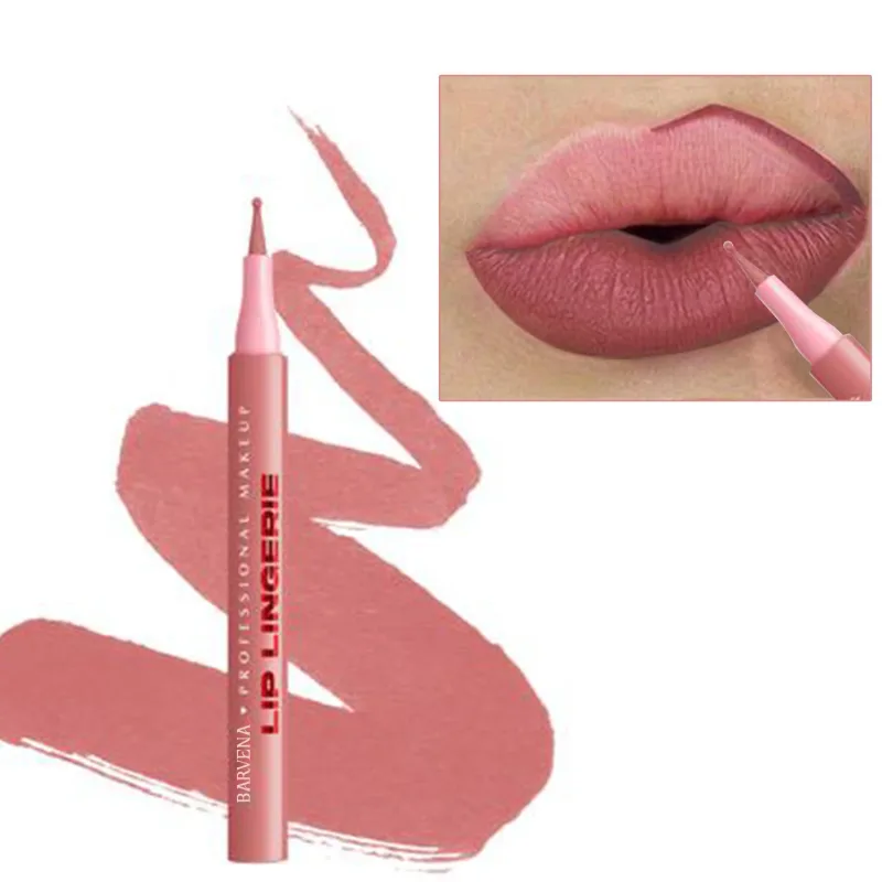 Lápis delineador labial fosco, à prova d'água, aplicação suave, hidratante à prova de manchas, altamente pigmentado, 6 cores, maquiagem para contorno labial