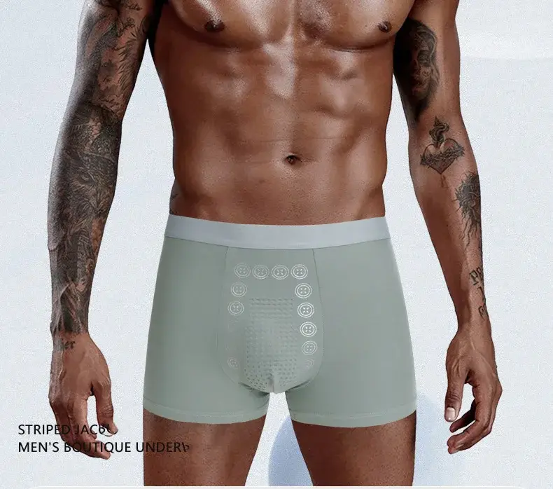 Calças de massagem boxer masculinas outono inverno confortáveis ​​respiráveis ​​energéticas com cintura média ângulo plano calças de quatro cantos
