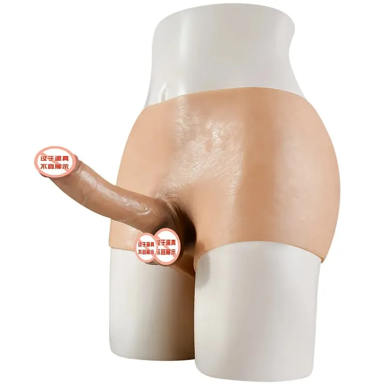 Silicone Pegging Strapon Vibrador para Mulheres Calças Pênis Masturbadores Pênis Vibradores Realistas Brinquedos Sexuais para Mulheres Lésbicas Adultos 18 +