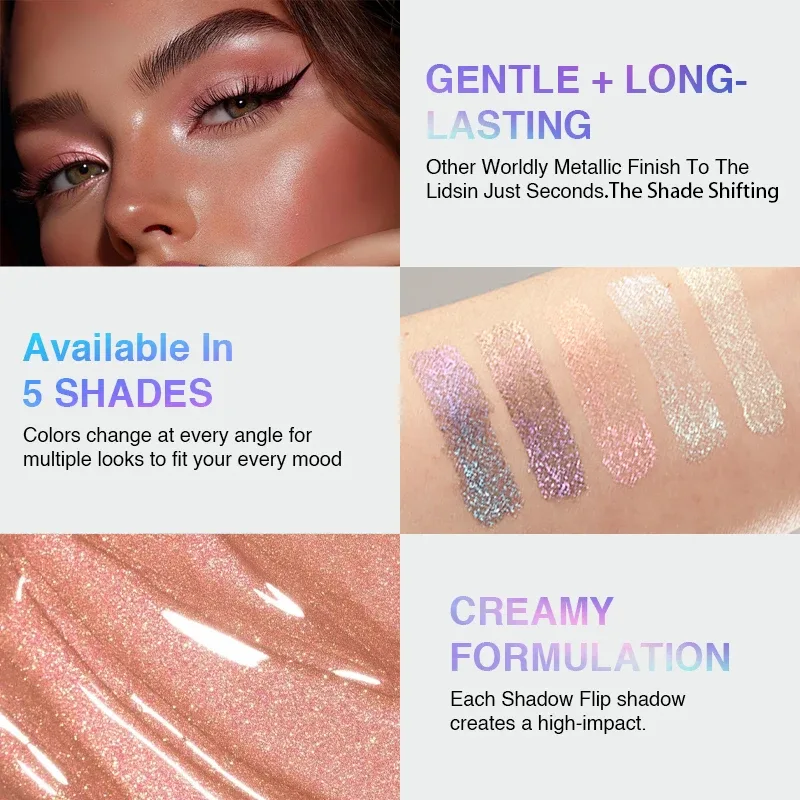 Polarized Chameleon Liquid Eyeshadow Shimmer Glitter Long Lasting Waterproof Multi-Use Eye Highlight Blusher Makeup