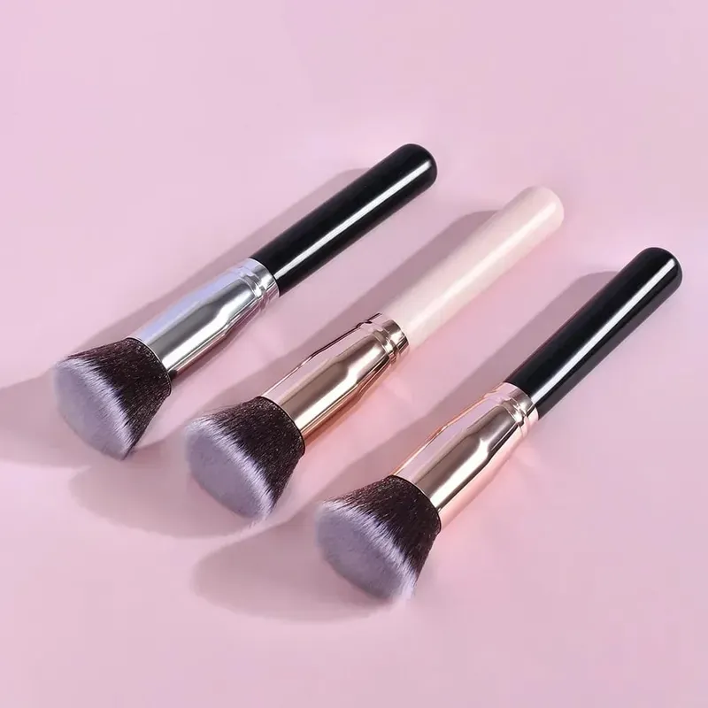 1pc pincéis de maquiagem plana kabuki fundação escova líquido creme em pó contorno mistura rosto reparação ferramentas beleza brochas maquillaje