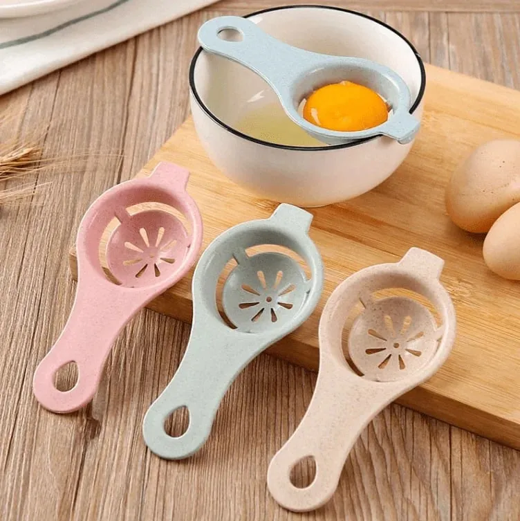 1pc separador de ovo de palha de trigo sustentável-fácil gema & filtro branco para assar gadget de cozinha