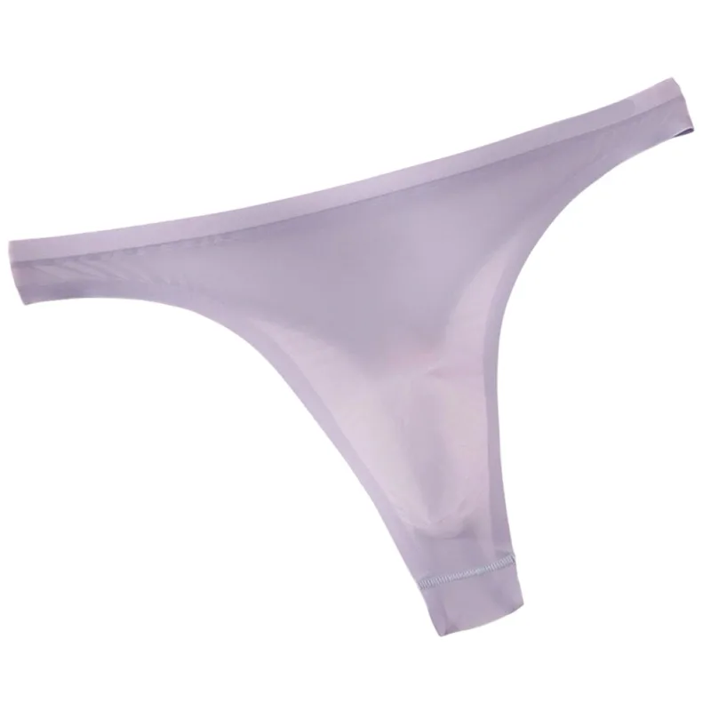 Cuecas masculinas ultrafinas de seda gelo 3d, tanga transparente, roupa íntima, cintura baixa, cuecas de biquíni em u, lingerie