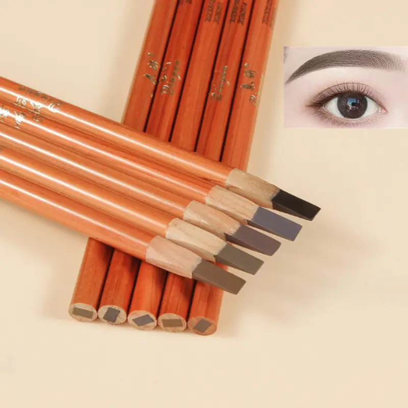 Caneta para sobrancelha dura, microblading, intensificador de sobrancelha, lápis à prova d'água, fácil de aplicar, maquiagem natural e selvagem