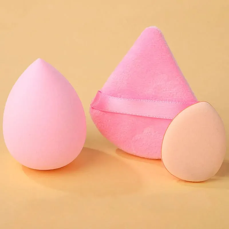 Solid Color 12PCS Makeup Sponge Set Loose Powder and Finger Catching Thumb Puff Cotton Mini Powders Puffs Soft Makeups Eggs Set