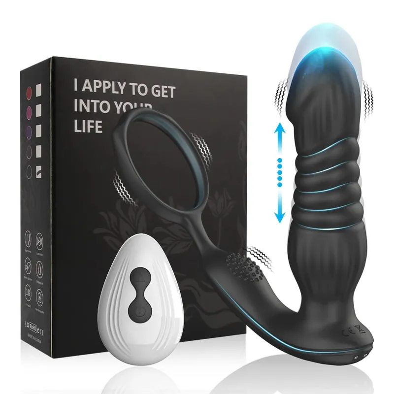 Plugue anal com controle remoto sem fio, brinquedos sexuais vibratórios para homens, massageador de próstata, masturbação vaginal, pênis simulado, brinquedos sexuais