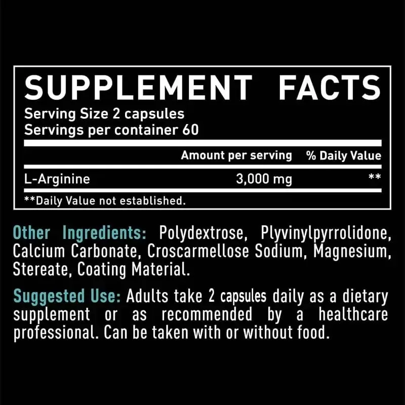 L-Arginine - Strengthen Muscles Improve Blood Circulation and Boost Energy Endurance and Athletic Performance