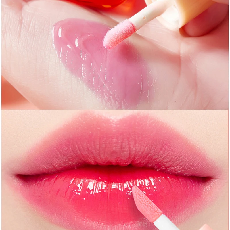 1 pçs hidratante cor mudando batons líquidos transparente pêssego lábio óleo hidratante natural lipgloss maquiagem duradoura cosméticos