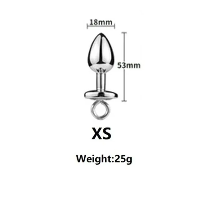 Small Size Metal Anal Beads Butt Plug Mini Rainbow Rose gold Butt Plug Crystal Jewelry Trainer Anal Dildo Masturbation Sex Toy