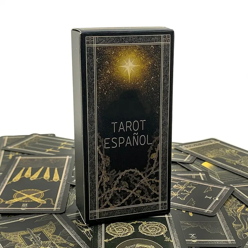 Baralho de tarô espanhol, 78 peças de cartas, jogo de tabuleiro de adivinhação preditiva, reunião de família, jogo de cartas, meditação, viagem e presente