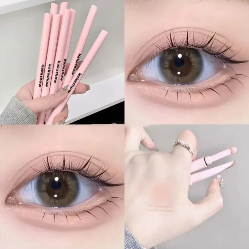 Caneta aegyosal fosca com glitter de extremidade dupla, destaque e sombra, maquiagem para os olhos, delineador em gel para bicho da seda