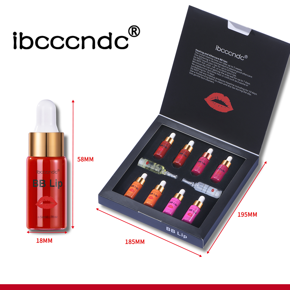 Bb lábios ampola soro starter conjunto semi-permanente bb brilho labial colorido pigmento hidratante duradouro para cuidados com os lábios brilho da coreia