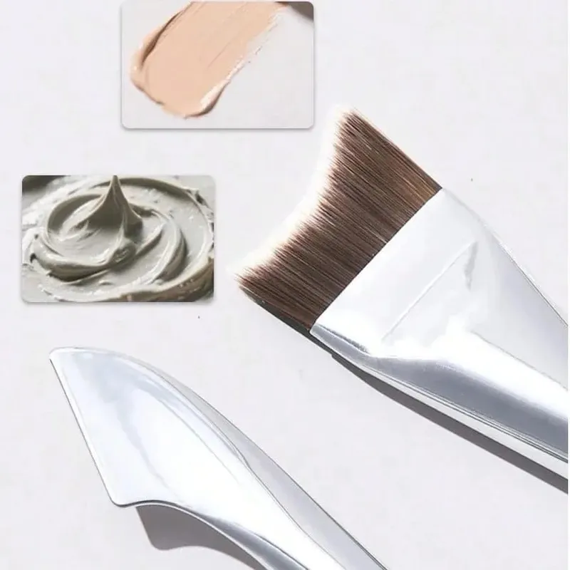 Pincel de maquiagem com design crescente atualizado, pincel ultrafino e suave para aplicação de máscara líquida, espátula, pincéis de maquiagem, ferramentas de beleza