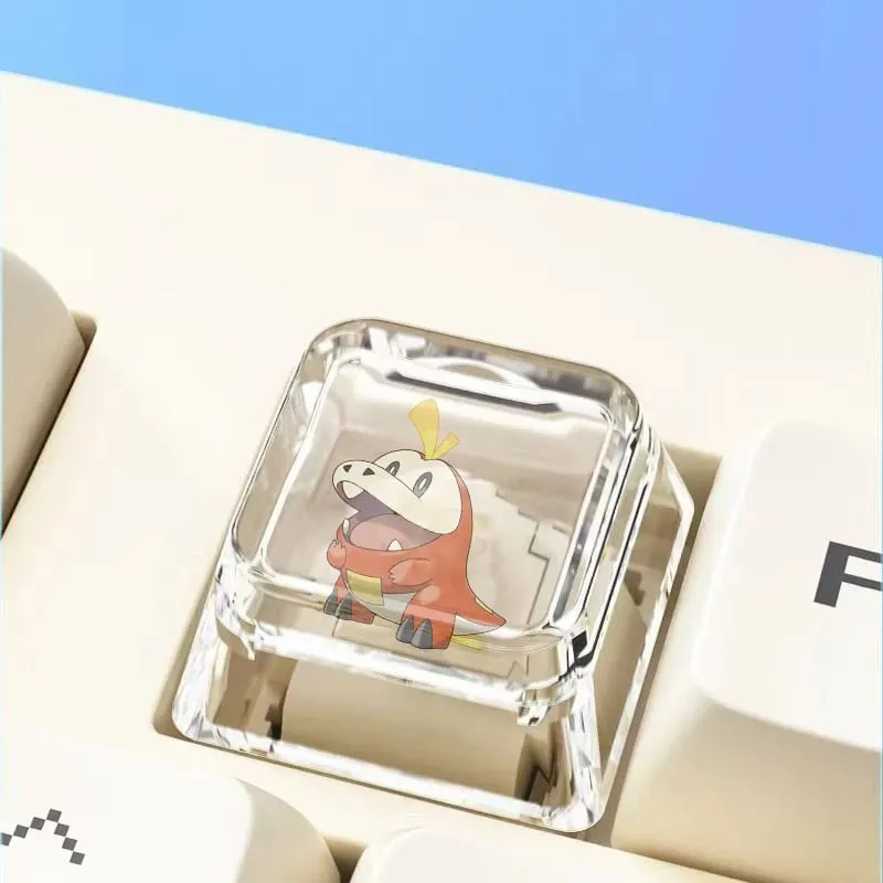 Teclado mecânico cruzado personalizado anime keycap único charmeleon blastoise eevee transparente dos desenhos animados keycap