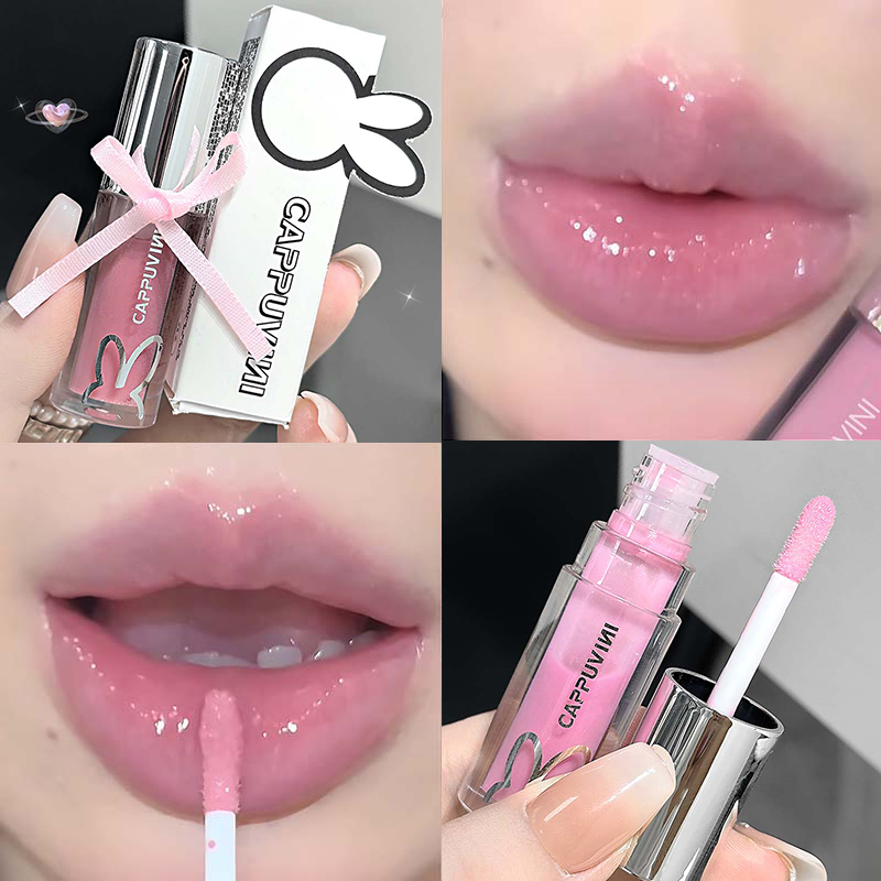 Marrom brilho labial esmalte duradouro brilho labial espelho de água brilho labial à prova dwaterproof água geléia plumping batom compõem hidratante matiz labial