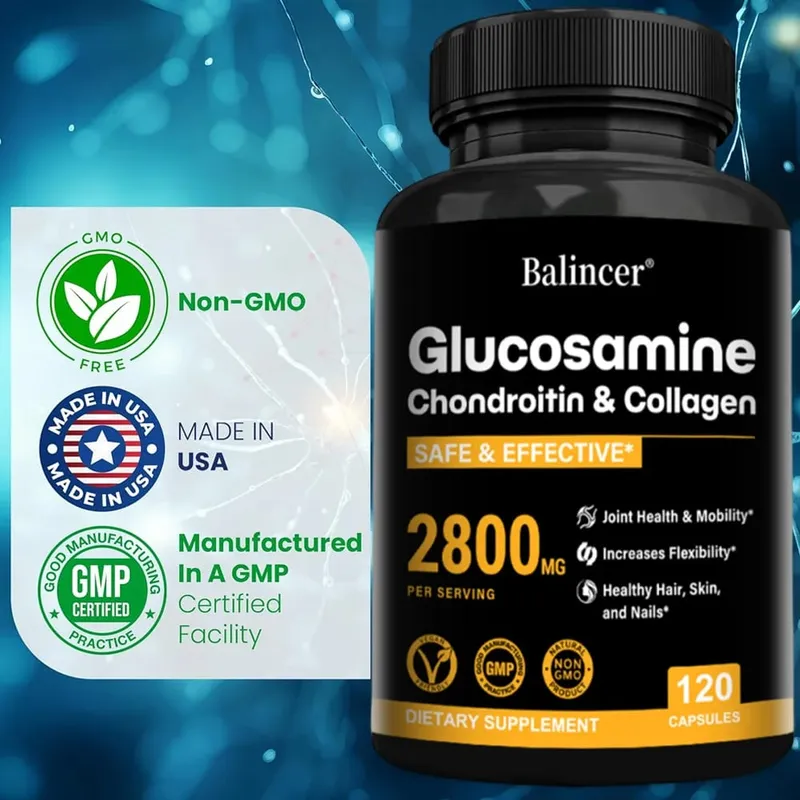 Glucosamine Chondroitin MSM Capsules Joint Support Supplement Support Cartilage Flexibility Bone Strength & Hair Skin Nail