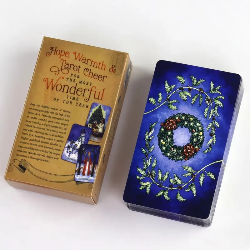 Yuletide Tarot Cards 78 PCS Christmas Holiday Winter Solstice Tarot Deck Divination Fortune Telling Oracle Board Game Gift