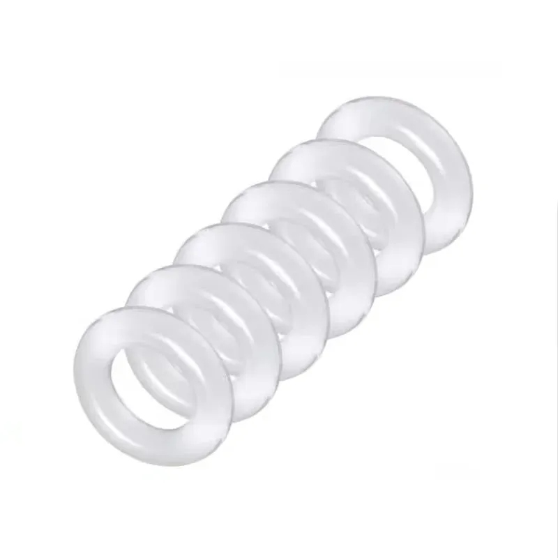 Male 6pcs 1 set Silicone Penis lock Cock Ring bondage Erection Delay Ejaculation Reusable Enlargement ball stretcher Sex Toy Men