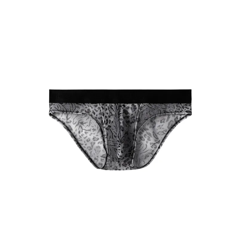 Cuecas masculinas separadas com bolsa dupla, cuecas de seda gelo sem costura, malha respirável, estampa de leopardo, roupa íntima de secagem rápida para viagem — image 18