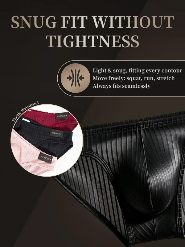 男士內褲羅紋紋男三角褲尼龍氨綸內褲輕薄舒適男三角內褲 M-XXL