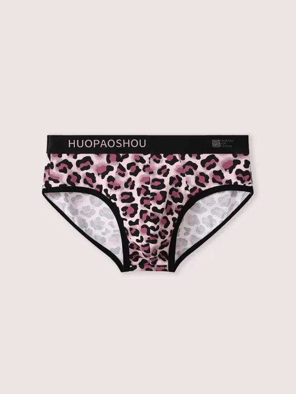 3PCS Cotton men's underwear Sexy leopard print men's triangle pants Men's fashionable personality comfortable loose brief