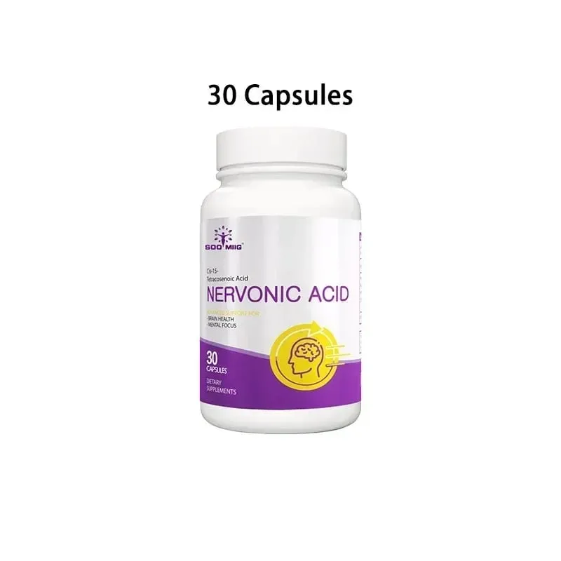 Nervonic Acid - Brain Supplement Brain Health - for Attention Brain Function and Mood Improvement 120 Capsules