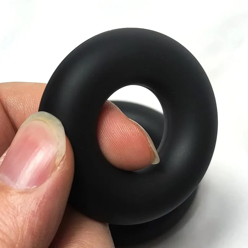 Silicone Soft Male Delay Ejaculation Penis Ring Lock Elastic Cock Rings Exercise Bands Sex Toys for Men Adult Sex Shop Black