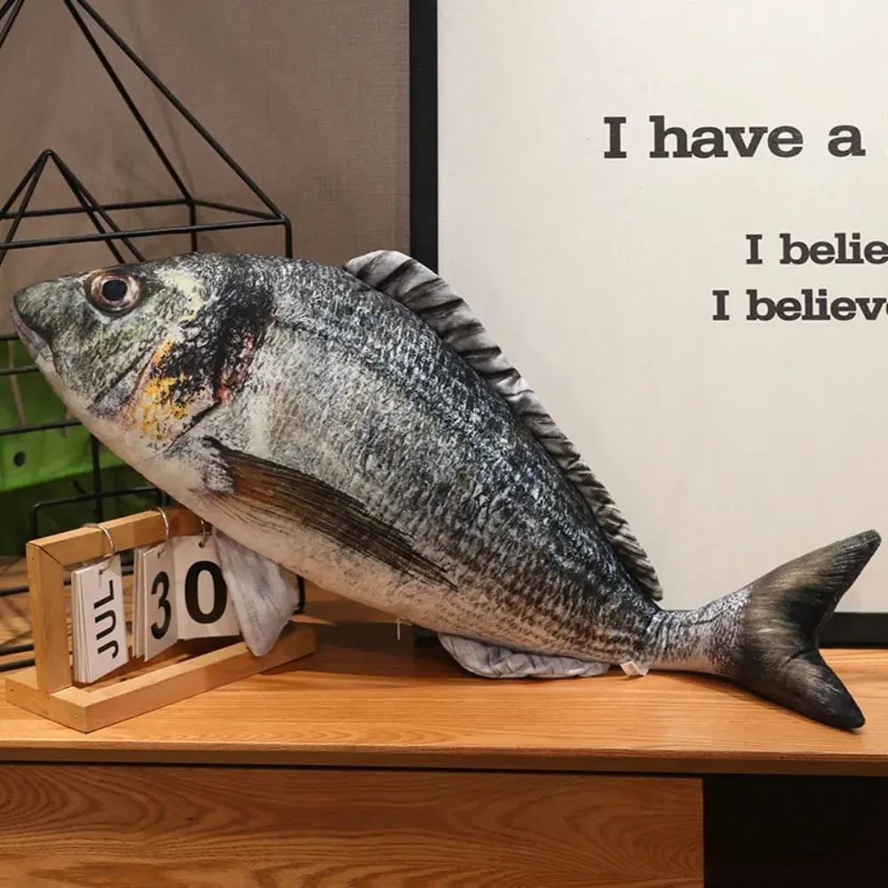 Poleiro simulação peixe travesseiro de pelúcia garoupa recheado dos desenhos animados peixe brinquedo de pelúcia adorável pp algodão peixe anime travesseiro bonecas