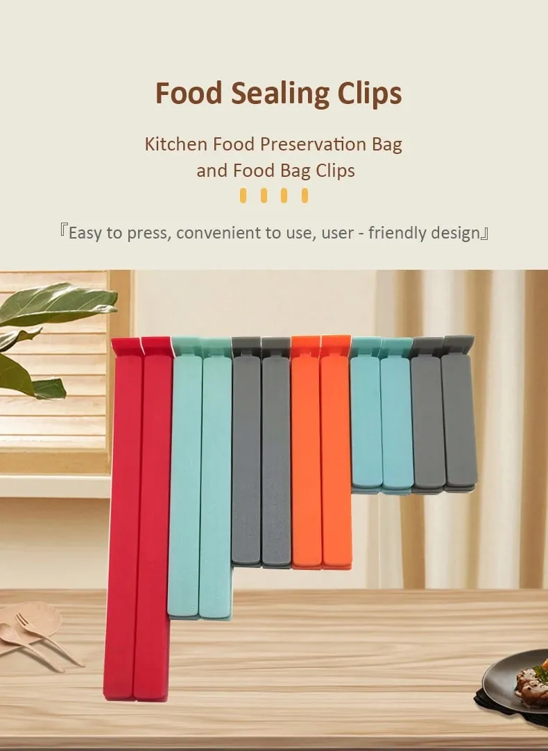 1pc/4 /8/10pcs clipes de vedação de plástico para cozinha alimentos frescor preservação clipes de vedação clipes de tamanho grande para lanches
