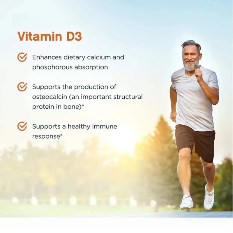 Vitamina D3 - Promove Função Muscular Saudável e Suporte Imunológico Ossos Fortes e Saúde do Sistema Nervoso 120 Cápsulas