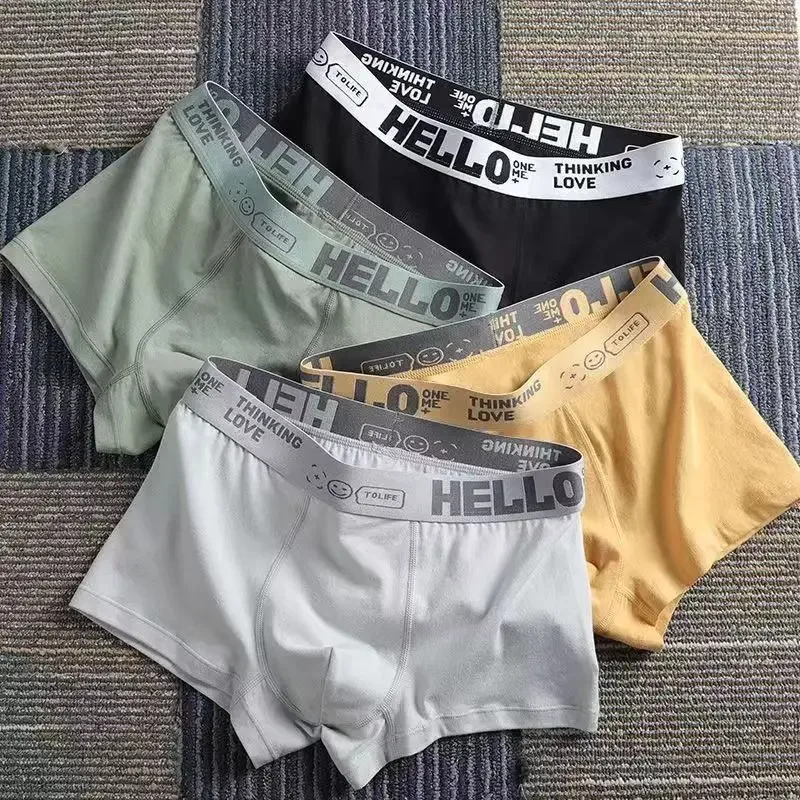 4Pcs/lot Men's Underwear Sexy Boxer Shorts Cotton Panties Man Solid Underpants Male Soft U Convex Lingerie Plus Size L-6XL — image 40