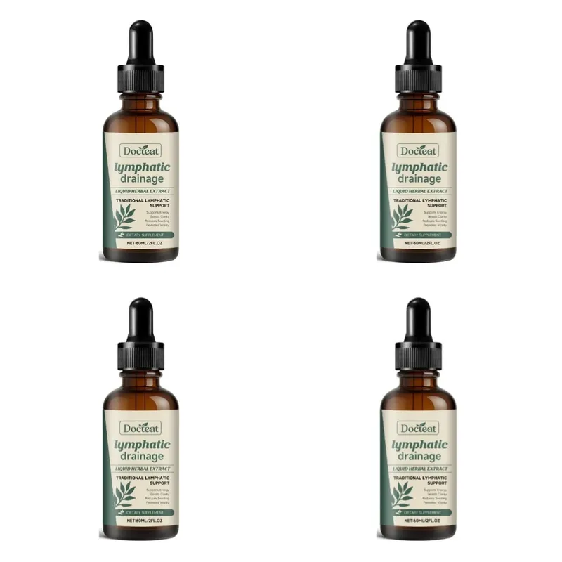 Gotas de drenagem linfática Suplemento de 60ml ajudam a aliviar o inchaço e a saúde do sistema imunológico com cutelos, trevo vermelho e raiz de stillingia