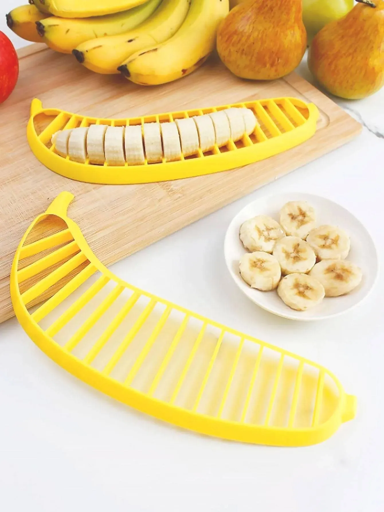 1pc divisor de banana prato de frutas salada de frutas fatiador de banana