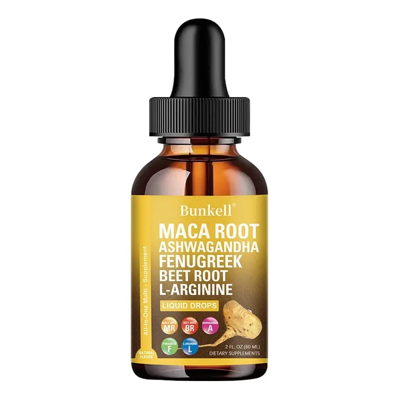 Organic Maca Root Liquid Drops with Ashwagandha Fenugreek Beet Root and L-Arginine Liquid Multivitamin for Women and Men