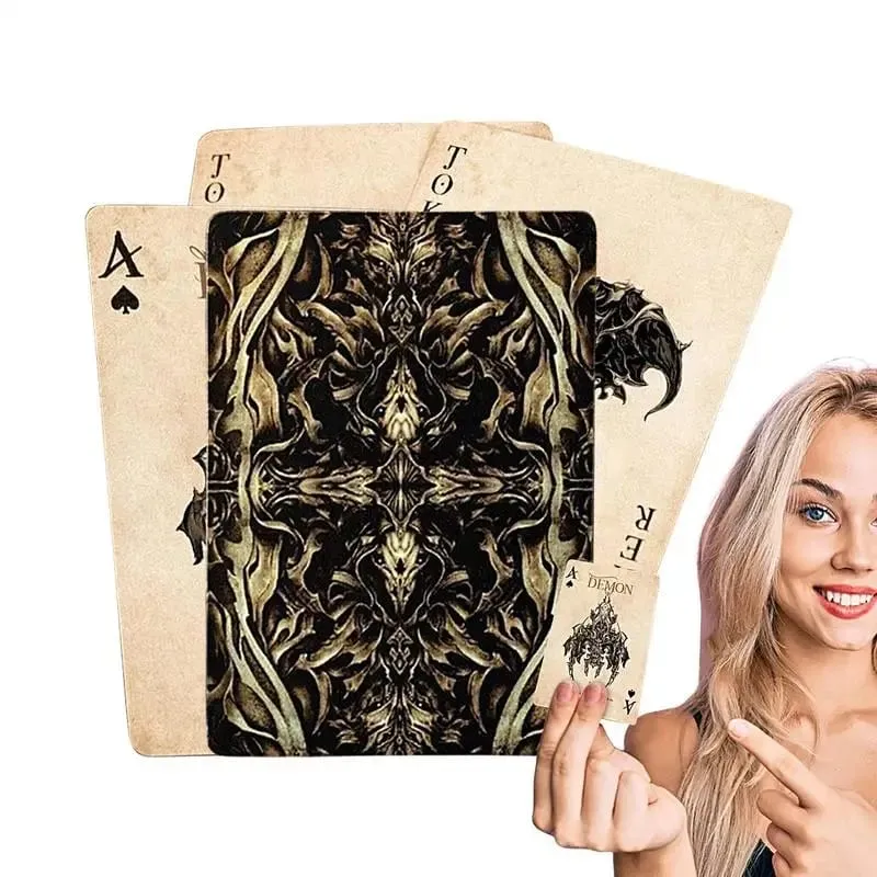 Baralho de jogo de pôquer vintage, requintado, olho do diabo, cartas engraçadas, padrão claro, exclusivo, reunião de família, suprimentos de entretenimento — image 1