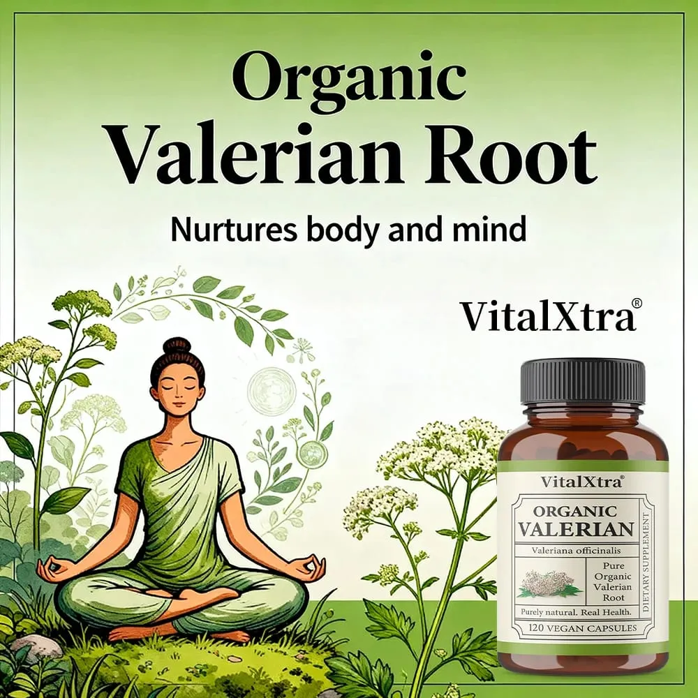 Premium Valerian Root Capsules 450mg Natural Sleep & Relaxation Support Relieves Stress Vegan Non-GMO for Men & Women