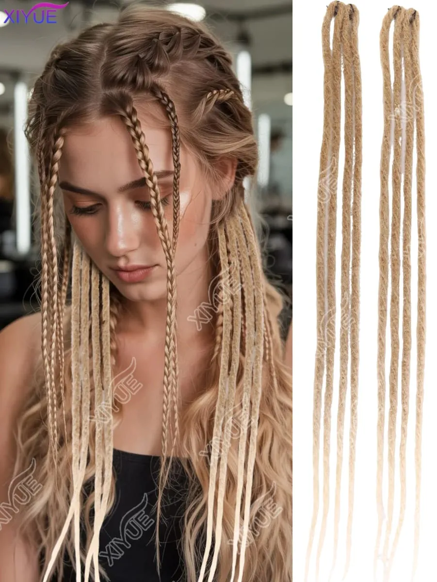 24 Inch Synthetic BB Clip Dreadlock Hair Extensions Dreadlock Extensions Hip-hop Ombre Hair Extensions African Tribe Style XY
