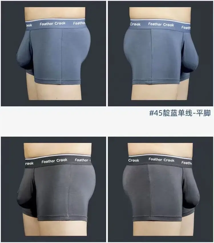 Calcinha masculina com bolsa grande em u, bolso frontal convexo, pé plano, triângulo, sexy, roupa íntima da moda para homens