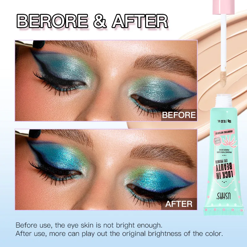 Lock In Beauty Eyeshadow Primer de longa duração à prova de manchas iluminar a cor dos olhos base suave primer de maquiagem para os olhos invisível