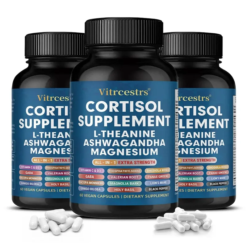 Cápsulas de complexo de cortisol com Ashwagandha L-teanina e magnésio estabilizam o humor, apoiam o relaxamento, a calma e o bem-estar diário — image 11